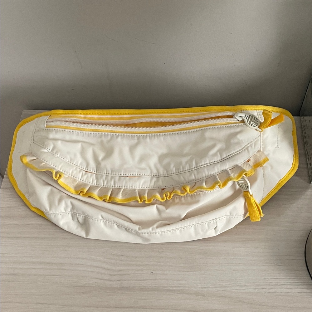 Tory Sport Cream and Yellow Belt Bag